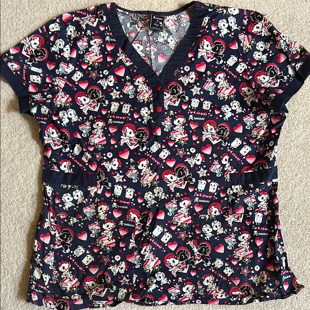 Tokidoki Character Print Navy Top